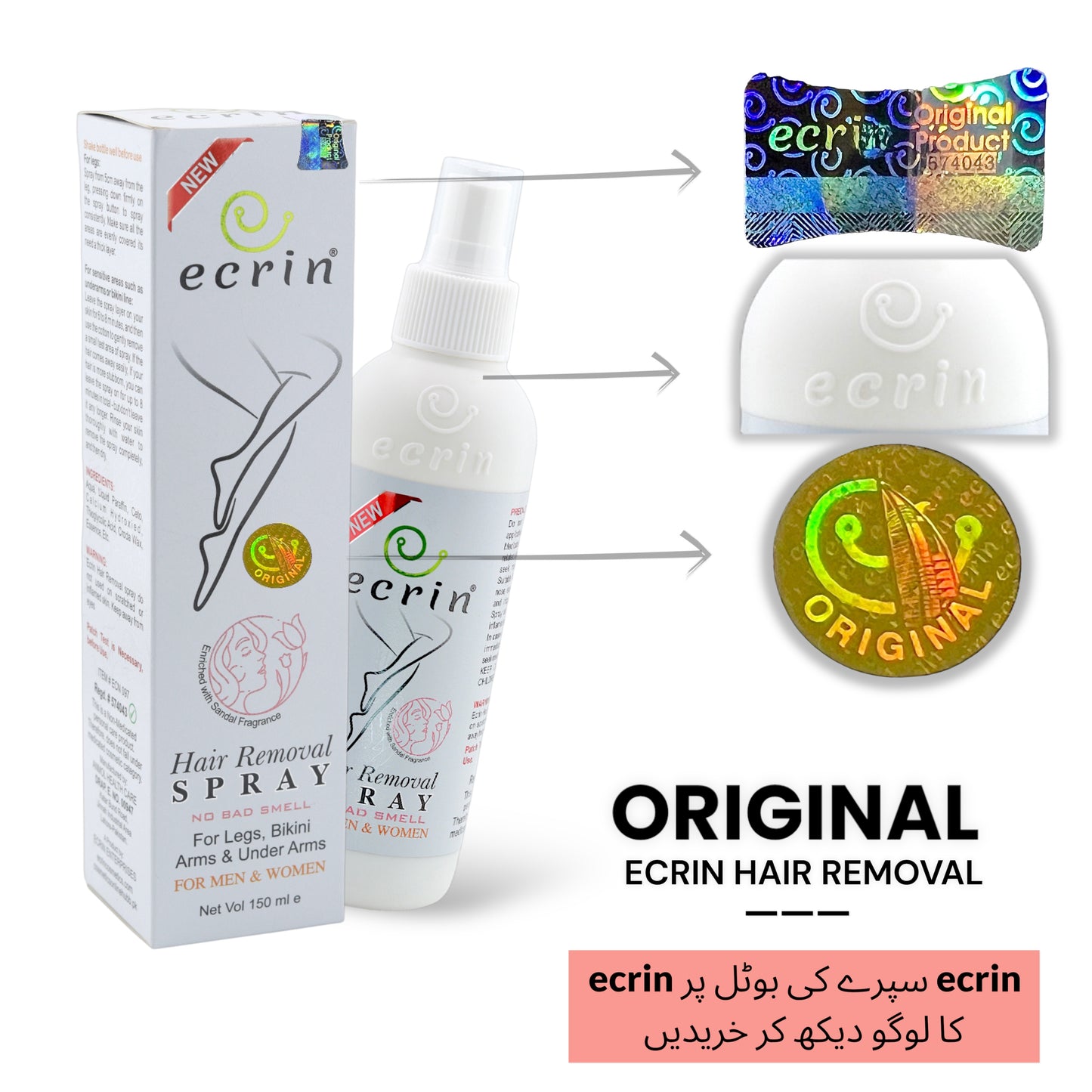 Ecrin - Hair Removal Spray For Men and Women